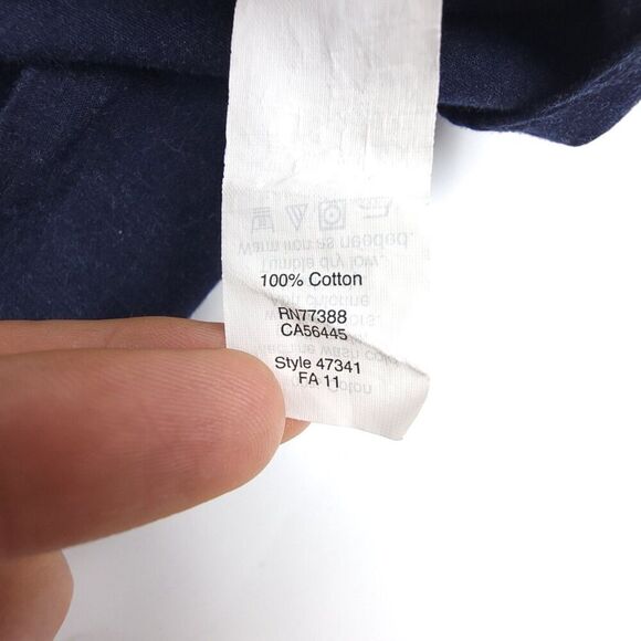 J. CREW Navy Blue Minimal Long Sleeve Button Down Utility Two-Pocket Work Shirt - Picture 5 of 7